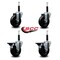 Service Caster 4'' Soft Rubber Wheel Swivel 3/4'' Expanding Stem Caster Set 2 Brakes, 4PK SCC-EX20S414-SRS-2-PLB-2-34 - alternate 5